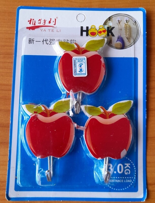 3pcs adhesive hooks set birds 3.0kg. #010