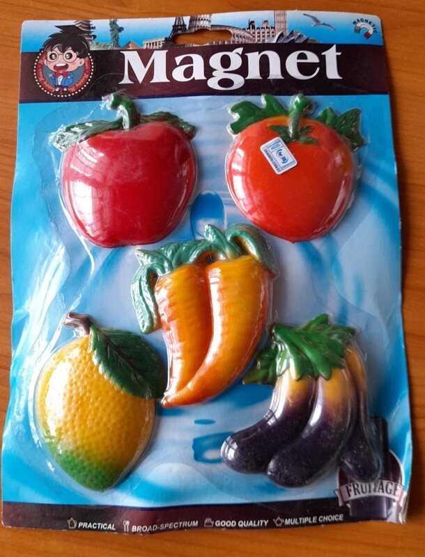 Fridge magnet large fruits 5pcs #139249 PARIS