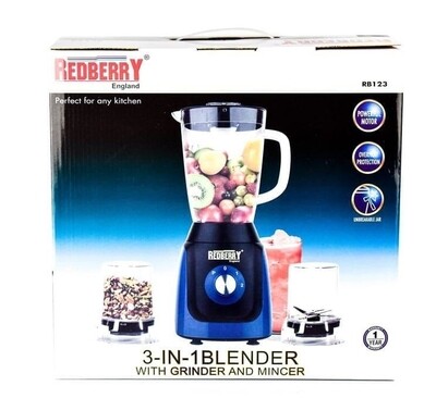 Redberry 3 in1 blender with grinder & mincer RB 123