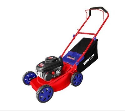 EMTOP Gasoline Lawn Mower. Displacement:141cc Rated power:3.0Kw(4HP) Rated speed: 2600rpm Drive type: Hand push 4 stroke engine #EGLMM181410