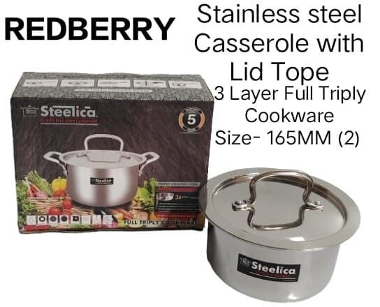 Steelica stainless steel cooking pot with lid no 2 165mm