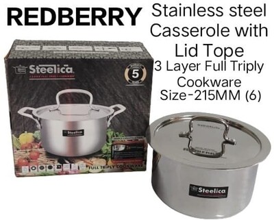 Steelica 3 layer stainless steel cooking pot no6. 215mm