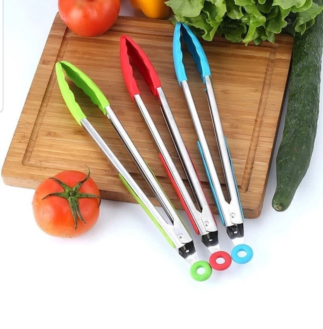 Silicone Short Kitchen Tongs - 21cm