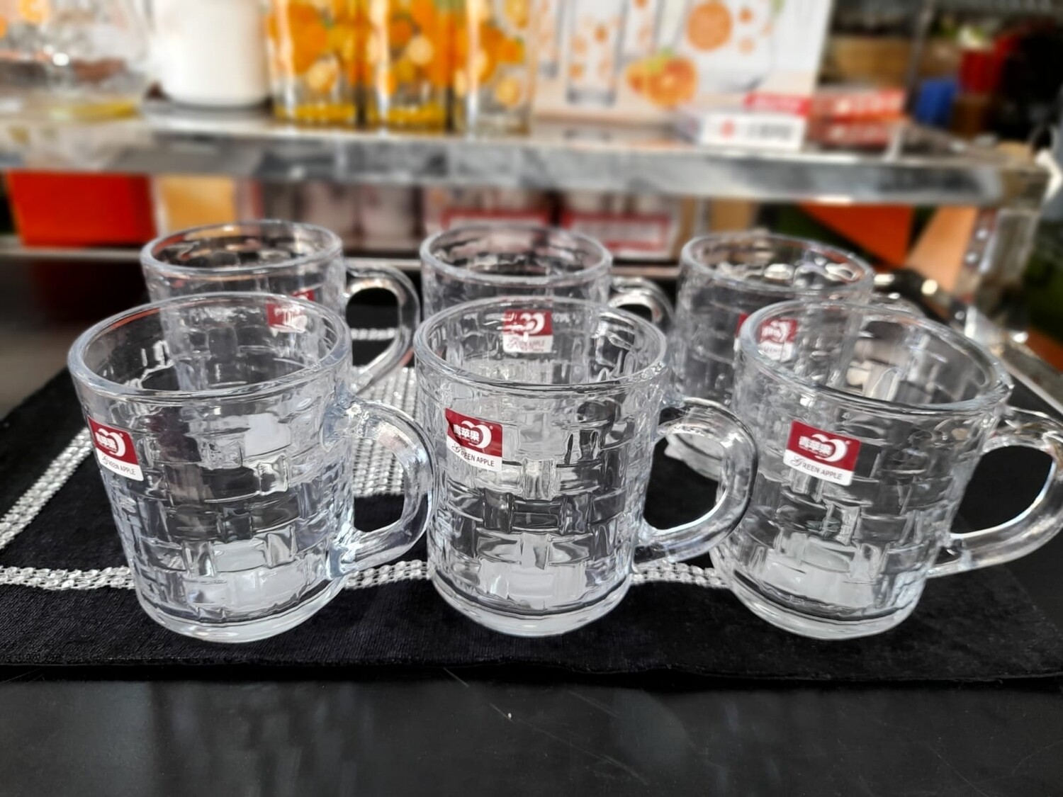 Deli 6-Piece Glass Cup with Handle