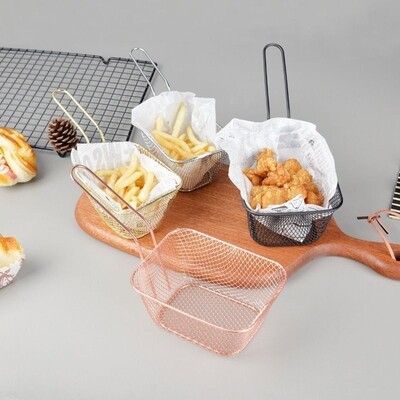 Generic mini square fries basket Large L4XW5.5XH2.5 inches