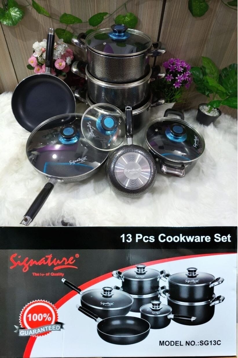 Signature 13pcs non stick cookware set SG13C