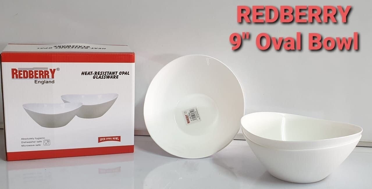 Redberry Opal 9&quot; oval bowl 3pcs set