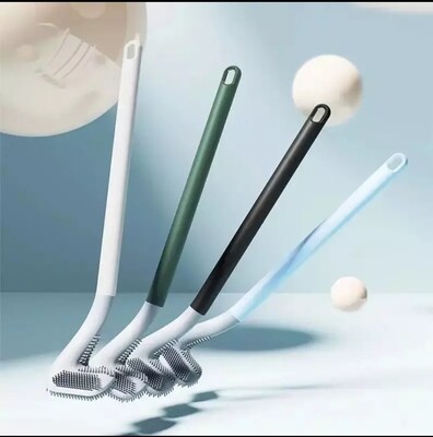 Flexible silicon multipurpose toilet brush 41cmx7cm comes with suction hook