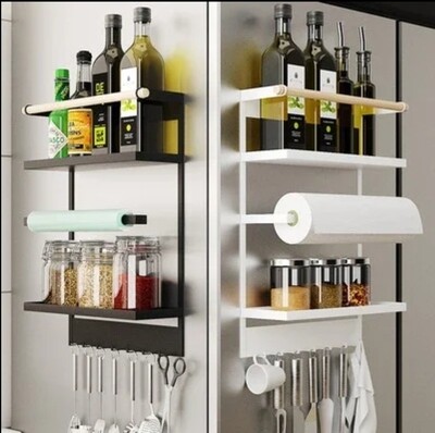 Multipurpose shelf wall organizer. Kitchen caddy. Sticks by magnetic strip or strong adhesive  L31xW10xH40cm
