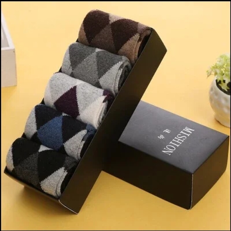 Gift set 5 pairs happy socks in gift box DIAMOND PATTERN.