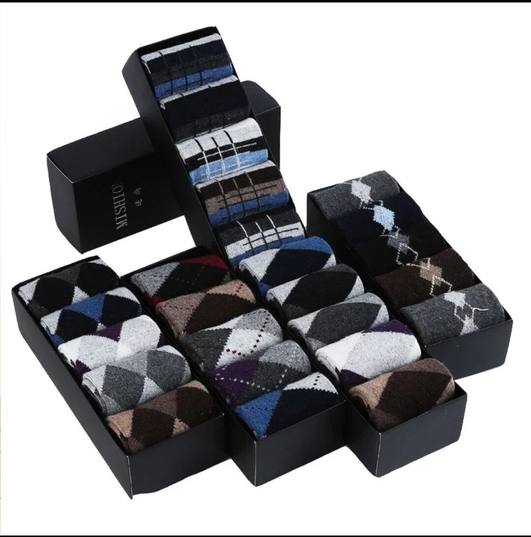 Gift set 5 pairs happy socks in gift box DIAMOND PATTERN. One can choose one colour