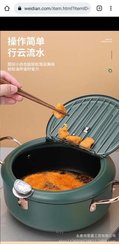 Stainless Steel Hone Deep Fryer with Lid