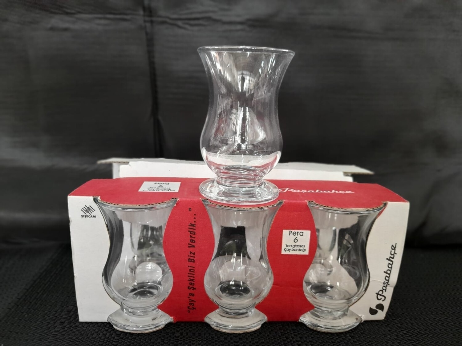 Pera Glass Tea Cups 6pcs 100ml #42351 -6c