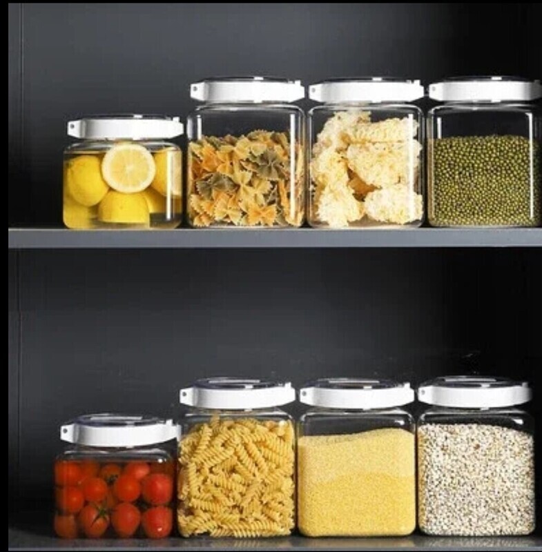 Leak-Proof Plastic Pantry Jar 900ml - Set of 2