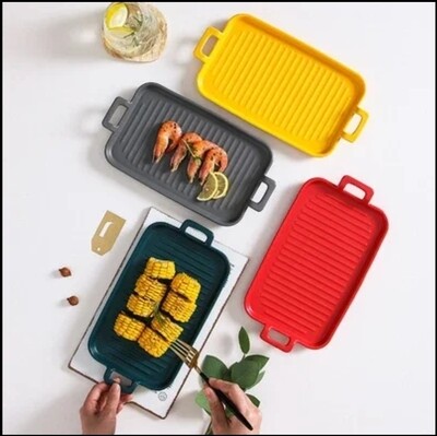 Stackable oven grilling pan with handle. Large.  23.5cmx13cm