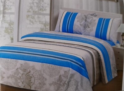Deco Bedsheet Turquoise Flat sheets(2) with 2 pillow cases Queen Size