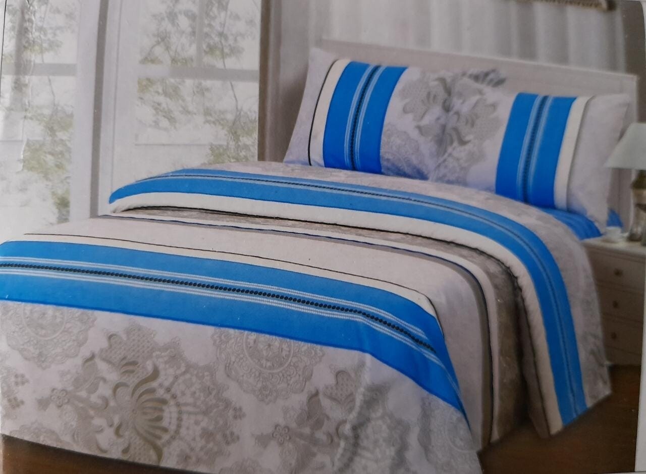 Decor Bedsheet Turquoise Flat sheets(2) with 2 pillow cases Queen Size #DC0044