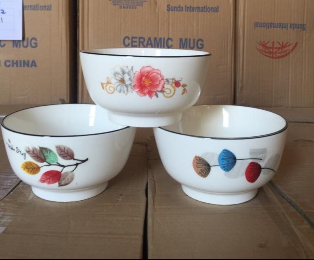 Sundabest 6&quot; flowered soup bowls 3pcs set