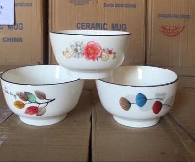 Sundabest 6" flowered soup bowls 3pcs set Sundabest 6" flowered soup bowls 3pcs set