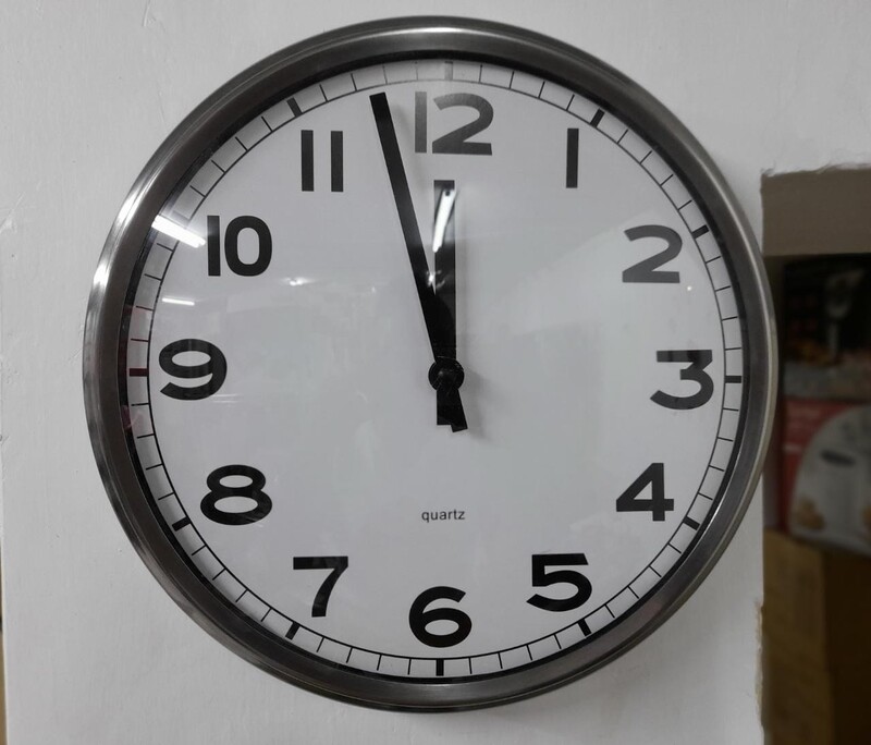 Black and white wall clock