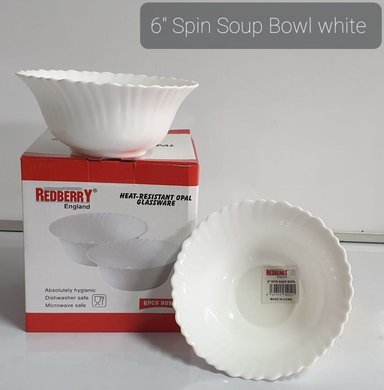 Redberry 6 inch spin bowls 6pcs cereal bowls