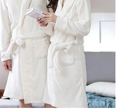 Generic Bathrobe Fashion Unisex Fleece warm robe Long sky blue
