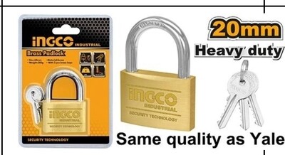 Ingco heavy duty brass padlock 20mm |Bag Lock Size