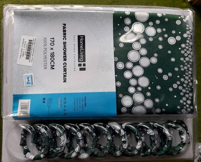 Home &amp; Living Shower curtain 170x180cm with hanging rings