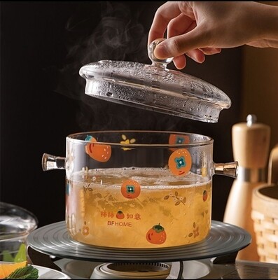 Clear pot 20cm transparent induction cooking pot (1.5kg) cooking pot