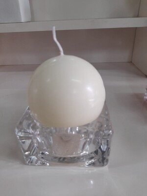 Bolsius glass maxlight candle holder. Inner dia 6cm