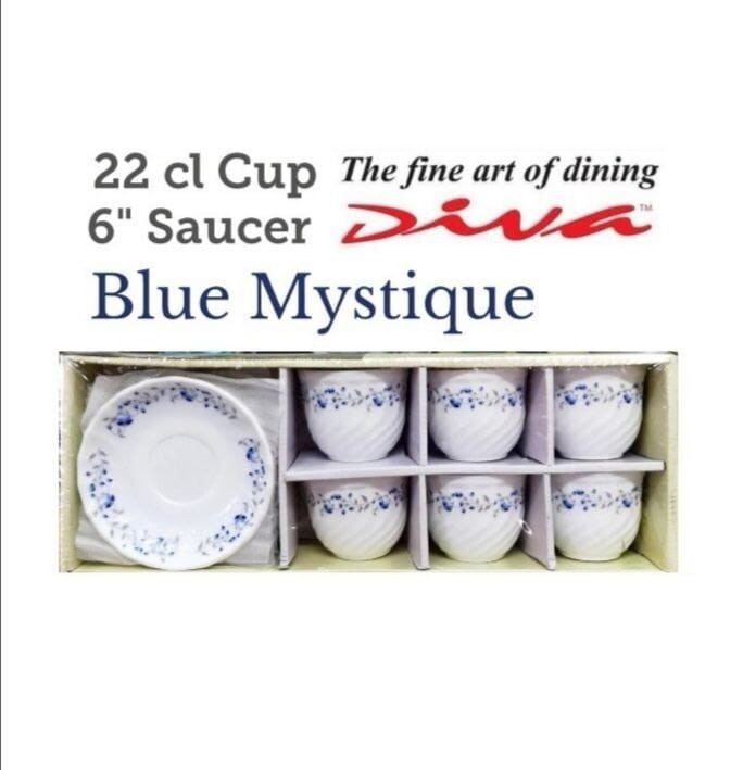 Signature 22cl cup and saucer set blue mistique