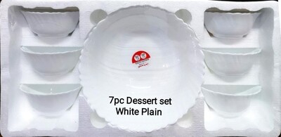 Diva 7pcs dessert set plain white