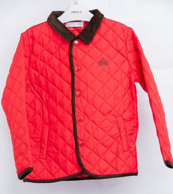 BOYS JACKET CRM/RED PRB-U20 (4Y-8Y)