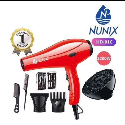 Nunix blow dryer hair dryer with nail care set HD01C 2200W