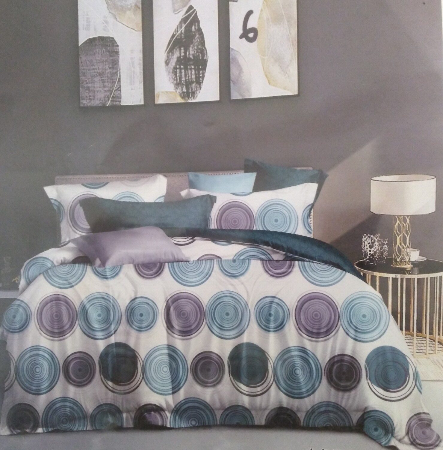 CIH comforter Duvet with 1 flat sheet,2 pillow cases Cotton 140GSM 6*6 king size.