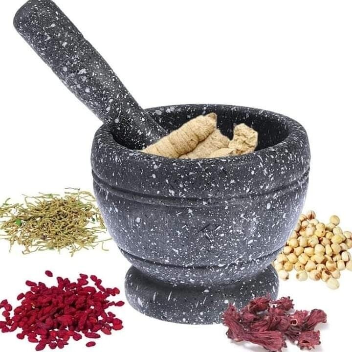 Granite coated Mortar and Pestle. marble mortar