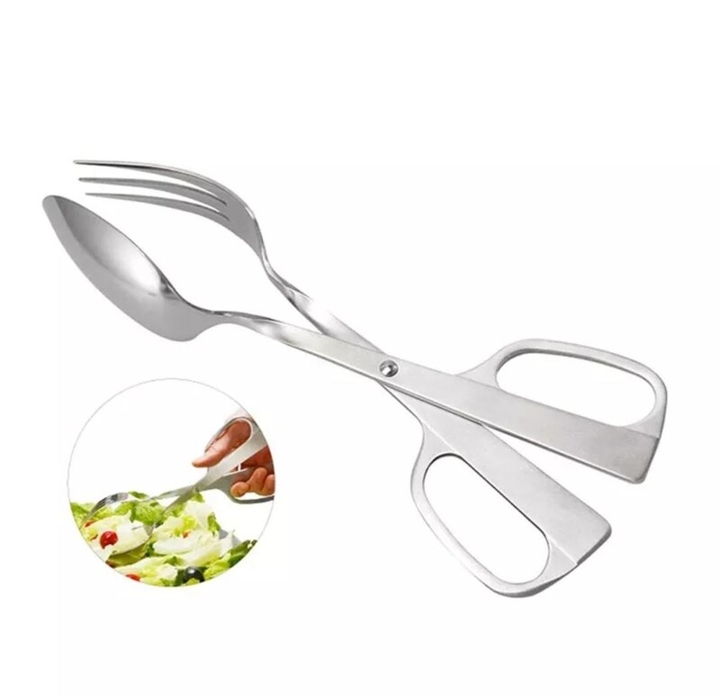 Stainless steel scissor salad tongs 10inch