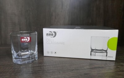 Deli gassware 200ml hexagonal whisky glass 6pcs ES5001 #22993