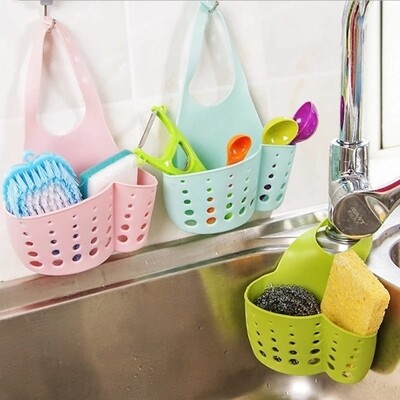 Hanging sink organizer basket style