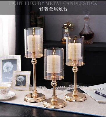 Luxury candle holder metal stick  34cm. comes with 1 candle. price for 1. comes in  gift box