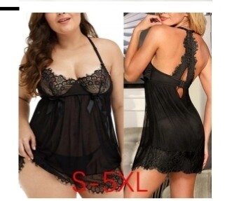 Plus size Sexy lingerie set size S to 5XL Open Back Lingerie Babydoll Lace Sleepwear Plus Size sexy Naughty Lingerie #Ew01