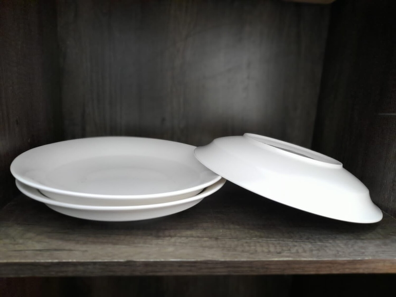 White Platter Plate #DGM01 12" Set of 3