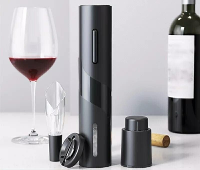 Generic Electric Wine Bottle Opener Set - Opener, Pourer, Vacuum Stopper &amp; Foil Cutter