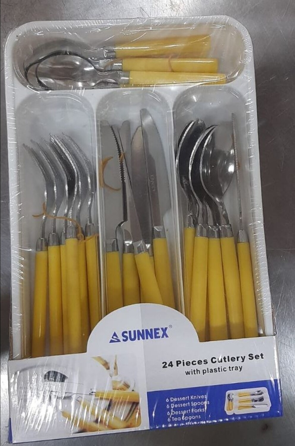 Sunnex 24pcs cutlery set with plastic tray