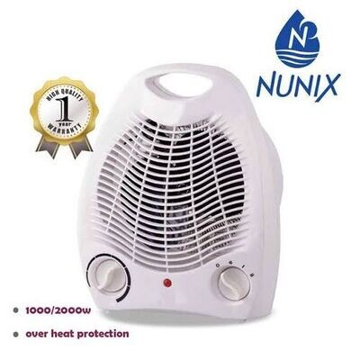 Nunix fan room heater. 2 heat settings 1000-2000W with overheat protection. NH-01. 21.5x13x26cm