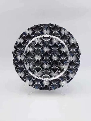 Silver Charger plates 32cm with many design. use in gift wrap