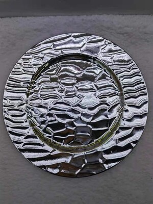 Silver Charger plates 32cm with many design. use in gift wrap