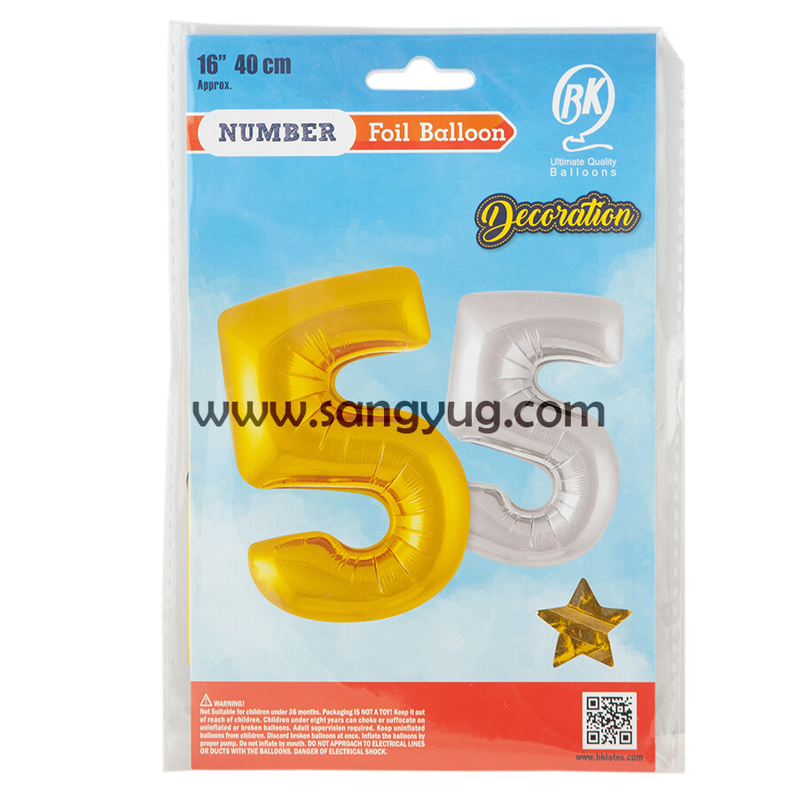 Foil balloon 16inch nos 1 to 9 GOLD