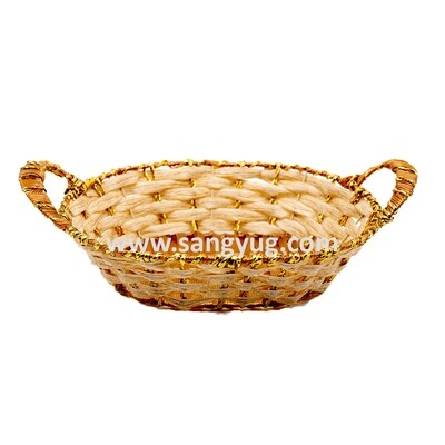 Gift hamper basket with handles oval shape 300X250X60MM