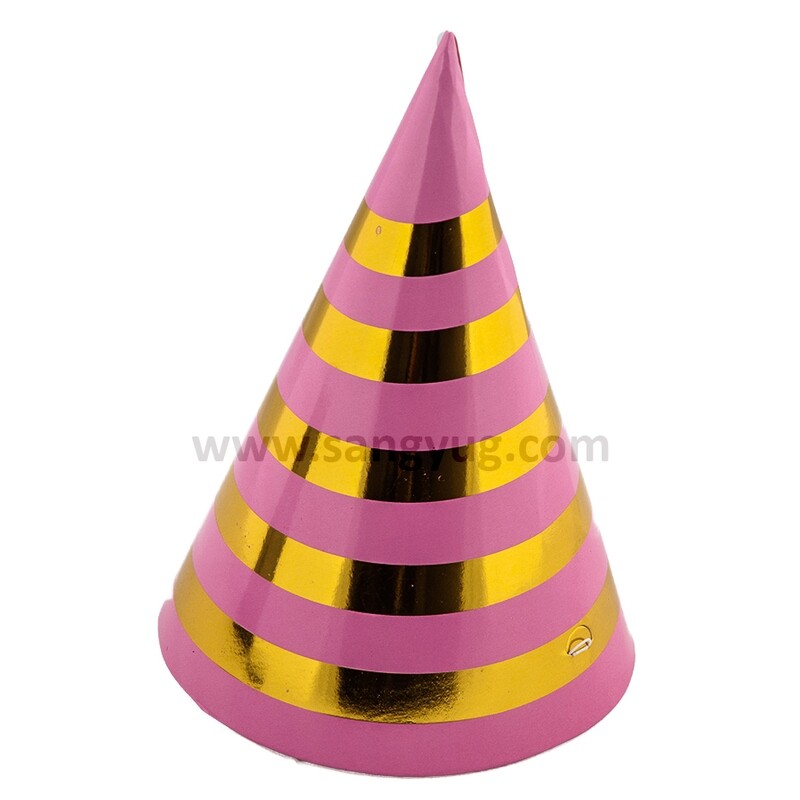 Party cone hat striped shape design